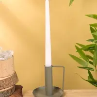 Подсвечник на 1 свечу текстурный с ручкой и блюдцем «Графит», 10×10×9.5 +/- 0.5 см
