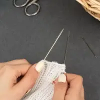 Спицы круговые, для вязания, с пластиковой леской, d=3 мм, 14/80 см, с иглой