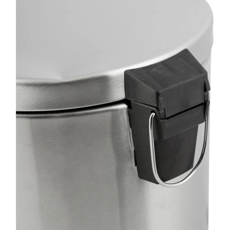 Ведро мусорное стальное 5л кругл сереб с пед и крышк матов 210х290мм _5L-NN