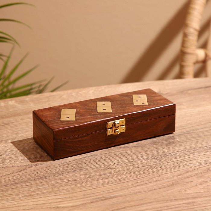 Игра настольная Игра настольная "Домино" в шкатулке 20х7,5х5 см, дерево шишам