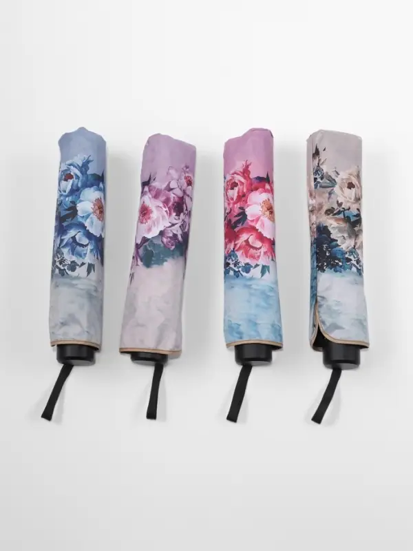 Зонт механический &laquo;Вдохновение&raquo;, эпонж, 4 сложения, 8 спиц, R=48/55 см, d=96 см, МИКС