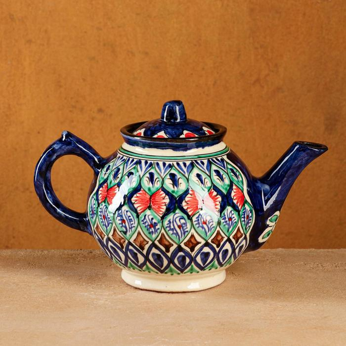 Чайник Риштанская Керамика Чайник Риштанская Керамика "Узоры", 1000 мл, микс