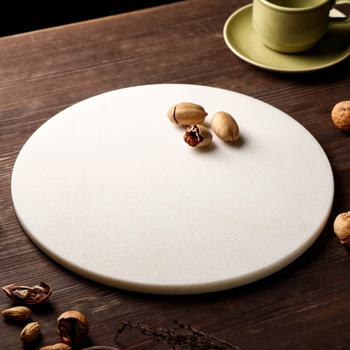 Доска для подачи Magistro Marble, d=30 см, из мрамора Доска для подачи Magistro Marble, d=30 см, из мрамора
