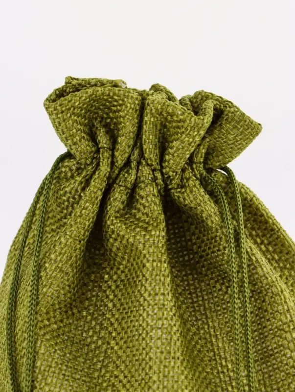 Холщовый мешочек для украшений, подарков и трав, текстиль &laquo;Эко&raquo;, зелёный, 15&times;21 см
