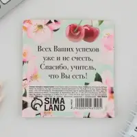 Стикеры для заметок, с липким краем, 20 л., 4 шт. &laquo;Лучшему учителю&raquo;