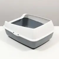 Лоток для кошек, 50.5&times;39&times;23 с, без сетки, пластик, серый