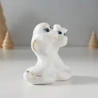 Фигурка керамика &laquo;Парочка кобр: любовь&raquo;, белый с золотом, 4.5&times;9&times;8 см