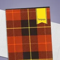 Тетрадь 48 листов в клетку Calligrata «Шотландка», обложка мелованный картон, блок №2, белизна 75% (серые листы), МИКС