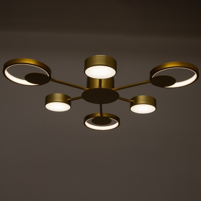 Люстра с ПДУ 2301/6GD LED 120Вт 3000-6000К золото 75х75х8 см BayerLux