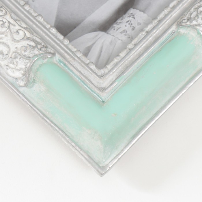 Фоторамка полистоун 10х15 см Фоторамка полистоун 10х15 см "Витиеватый узор" голубая 21х16 см