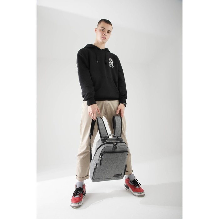 Рюкзак мужской на молнии, RISE, наружный карман, цвет серый Рюкзак мужской на молнии, RISE, наружный карман, цвет серый