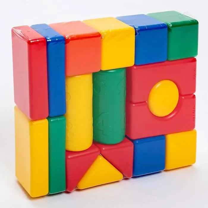 Кубики детские, пластиковые, цветные, 18 штук, 6&times;6 см