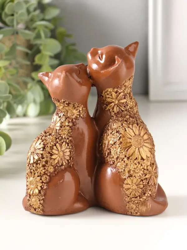 Фигура полистоун "Кот и Кошка" 14х13 см