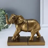 Держатели для книг полистоун "Слон" набор 2 шт 12х21х18 см