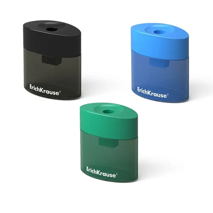 Точилка Erich Krause. SMART & SHARP, диаметр отверстия 8 мм, с контейнером, МИКС