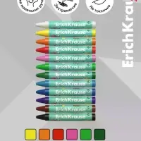 Восковые мелки 12 цв, ErichKrause Baby Jumbo, утолщ, кругл, европодвес
