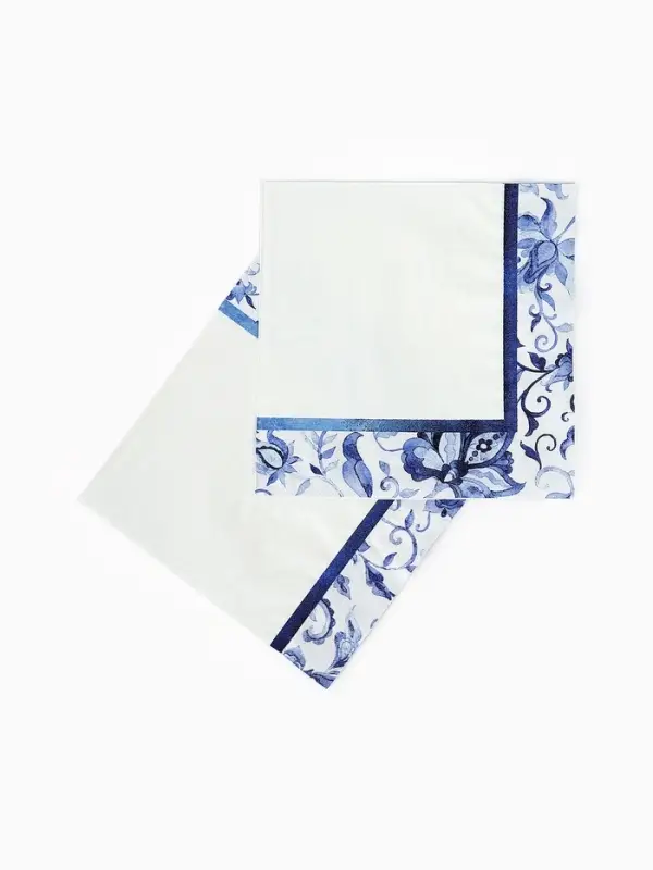 Салфетки бумажные двухслойные &laquo;Синие Узоры&raquo;, 33 х 33, 12 шт