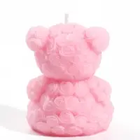 Свеча декоративная "Мишутка" 110 гр, 6х4,8х8 см, 6 ч, розовый