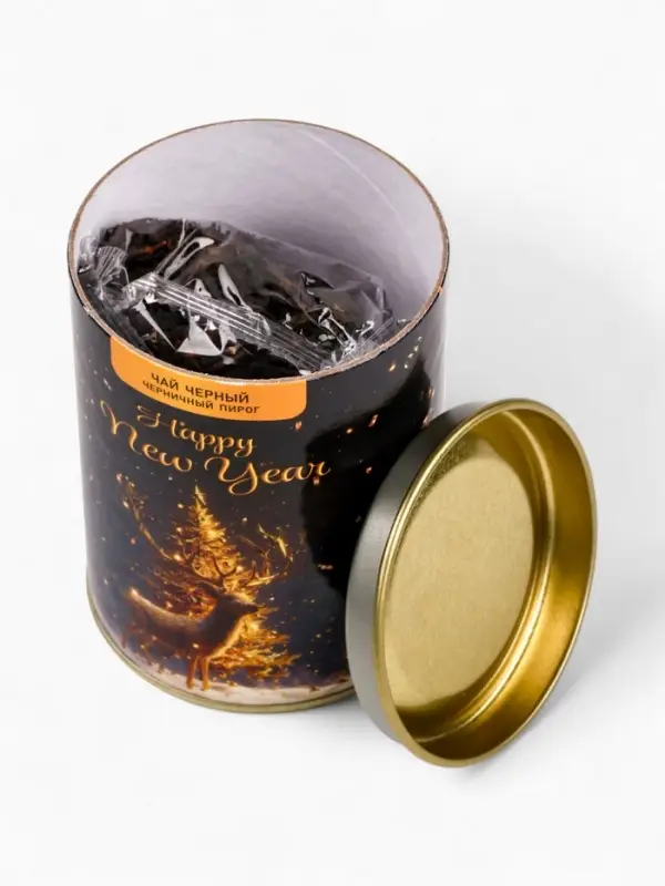 Чай подарочный новогодний в тубусе &laquo;Золотой олень&raquo;, 50 г