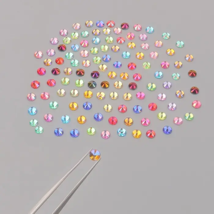 Стразы для декора, объёмные, 12 ячеек, разноцветные