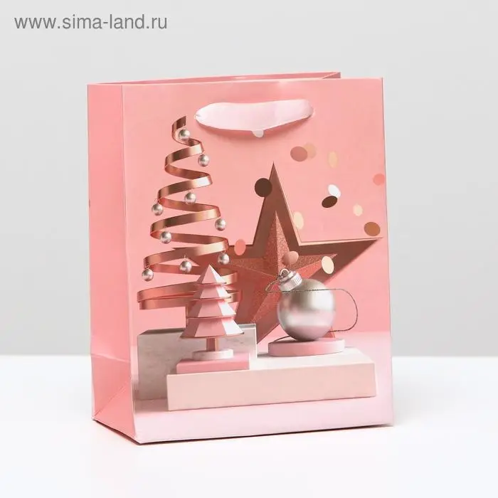 Пакет ламинированный «Новогодние фигуры», 11.5×14.5×6 см