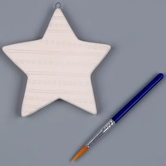 Ёлочная игрушка под раскраску &laquo;Звезда&raquo;, с подвесом