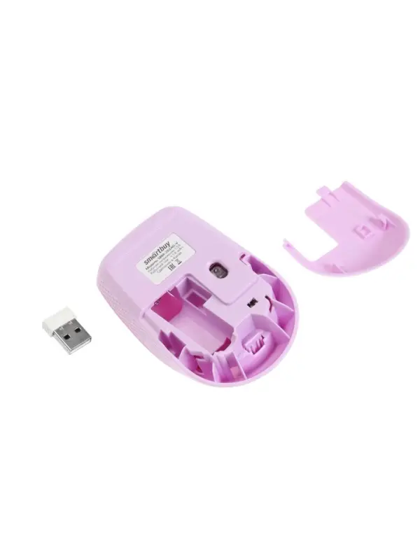 Мышь Smartbuy ONE 202AG-V, беспроводная, 3 кнопки, 1200 dpi, USB, 1хАА, фиолетовая Мышь Smartbuy ONE 202AG-V, беспроводная, 3 кнопки, 1200 dpi, USB, 1хАА, фиолетовая