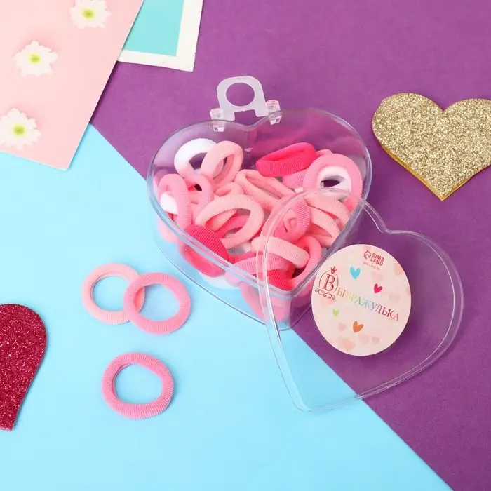 Резинка для волос  Резинка для волос "Маленькое сердце" (набор 30 шт) нежность, 2 см