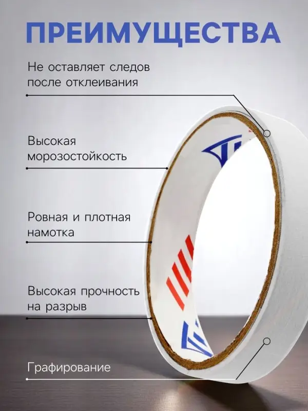 Лента малярная ТУНДРА, самоклеящаяся, бумажная основа, 120 мкм, 19 мм &times; 5 м
