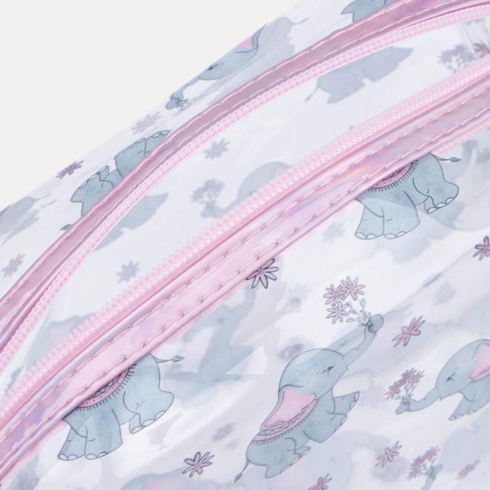 Косметичка на молнии, с ручкой, цвет прозрачный