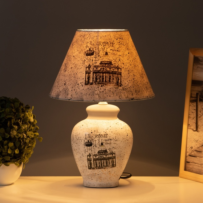 Лампа настольная керамика  Лампа настольная керамика "Римская империя" Е14 220В 39х25х25 см RISALUX