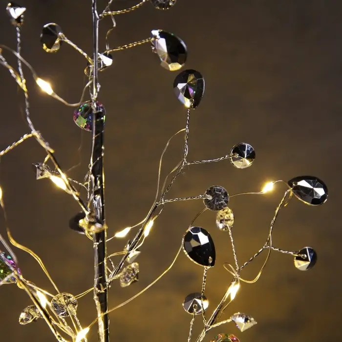 Светодиодный куст &laquo;Кристаллы&raquo; 45&times;30&times;3 см, 20 LED, постоянное свечение, от батареек CR2032&times;2 (в комплекте), свечение тёплое белое