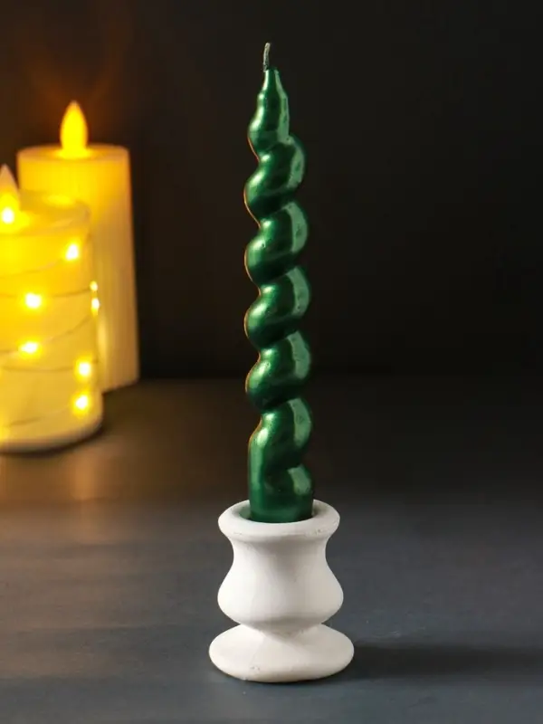 Свеча витая Luxury, 25&times;180 мм, лакированная, зелёная