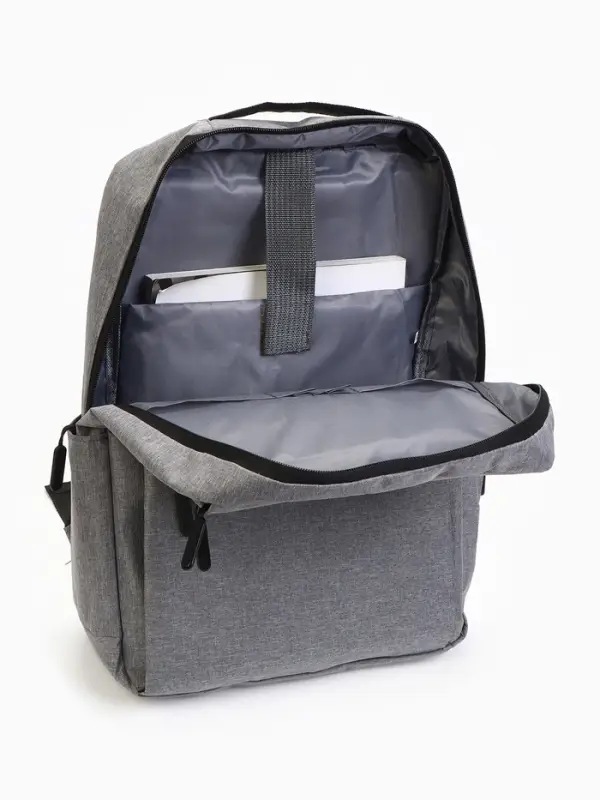 Рюкзак для ноутбука, городской, с USB, ручная кладь, 30&times;12&times;43 см, серый
