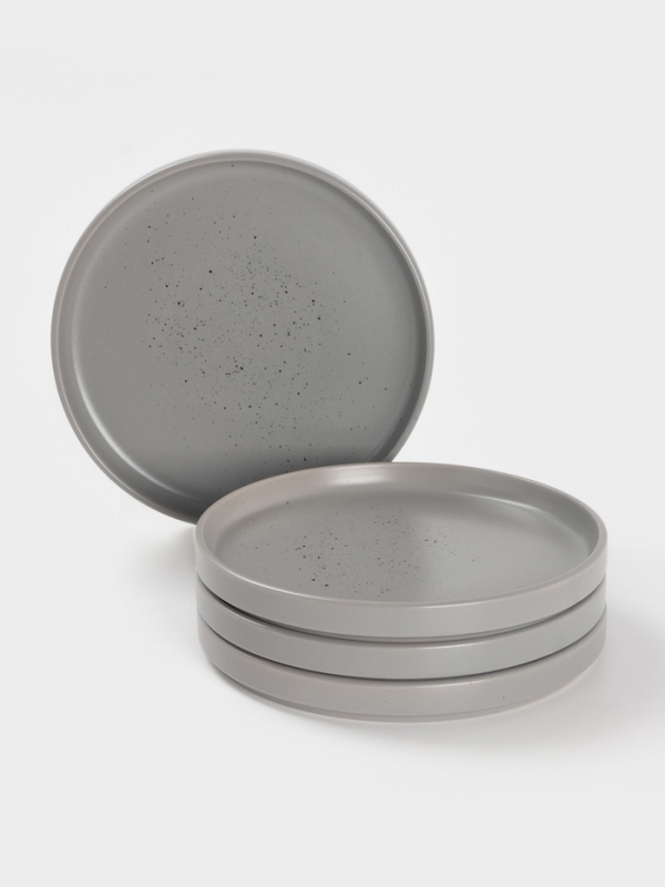 Набор тарелок 4 шт Доляна 20х2 см Набор тарелок 4 шт Доляна 20х2 см "Гранит" серый в крапинку