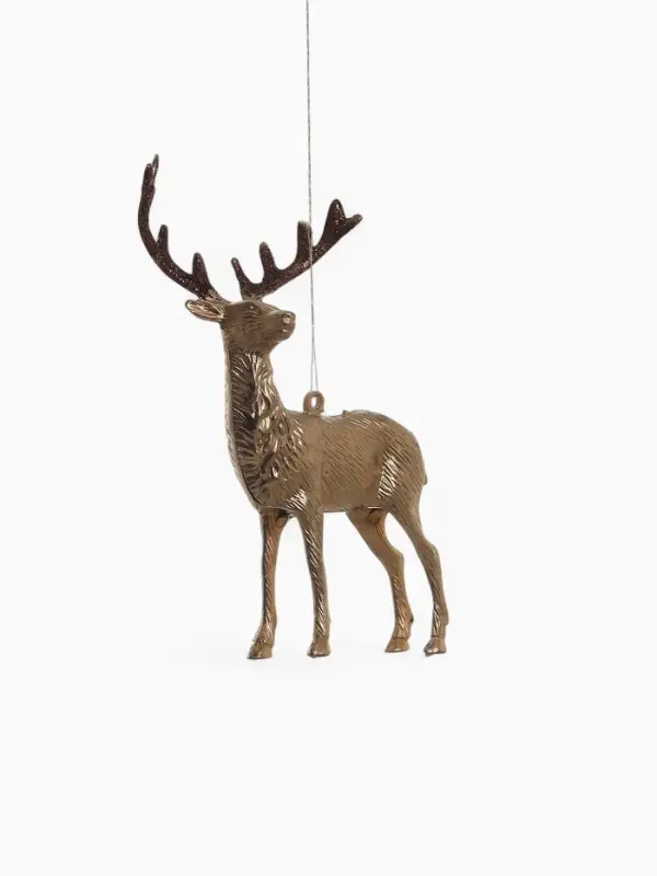 Ёлочные игрушки 2 шт. &laquo;Зимнее волшебство. Благородный олень&raquo; пластик, 8&times;15 см, золото