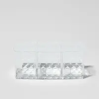 Органайзер для хранения косметики, 3 секции, 18.5&times;5.5&times;8 см, прозрачный