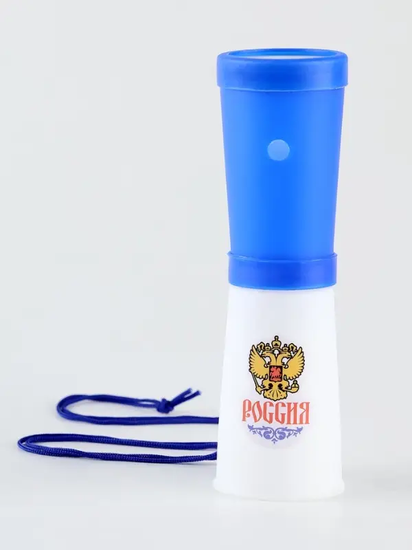 Свисток-гуделка болельщика &laquo;Россия&raquo;, герб, 17 см, цвета МИКС