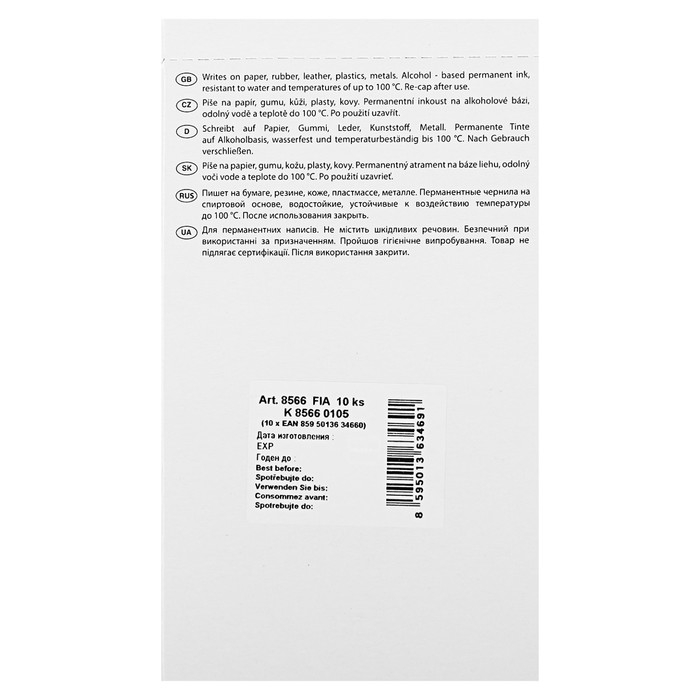 Маркер перманентный 5.0 мм Centropen 8566, линия 2,5 мм, цвет фиолетовый Маркер перманентный 5.0 мм Centropen 8566, линия 2,5 мм, цвет фиолетовый