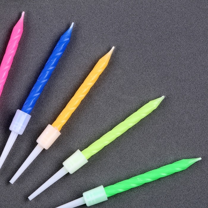 Набор для украшения торта: топпер &laquo;С днём рождения&raquo;, 1 шт., 10 свечей