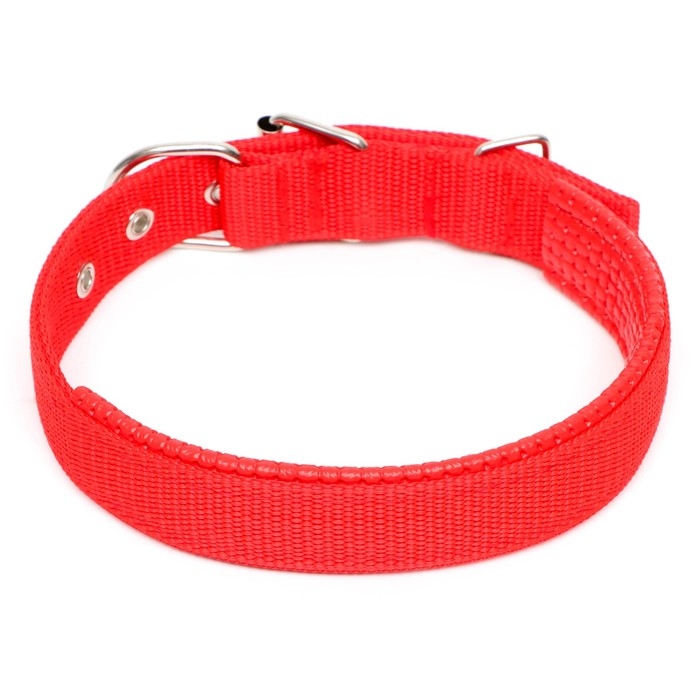 Ошейник Ошейник "Комфорт" комбинированный (полиэстер, искусственная кожа), 58 х 3 см, ОШ 45-52 см, красный 6