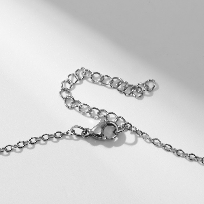 Кулон «Сердце» с дракончиками, цвет чернёное серебро, 45 см