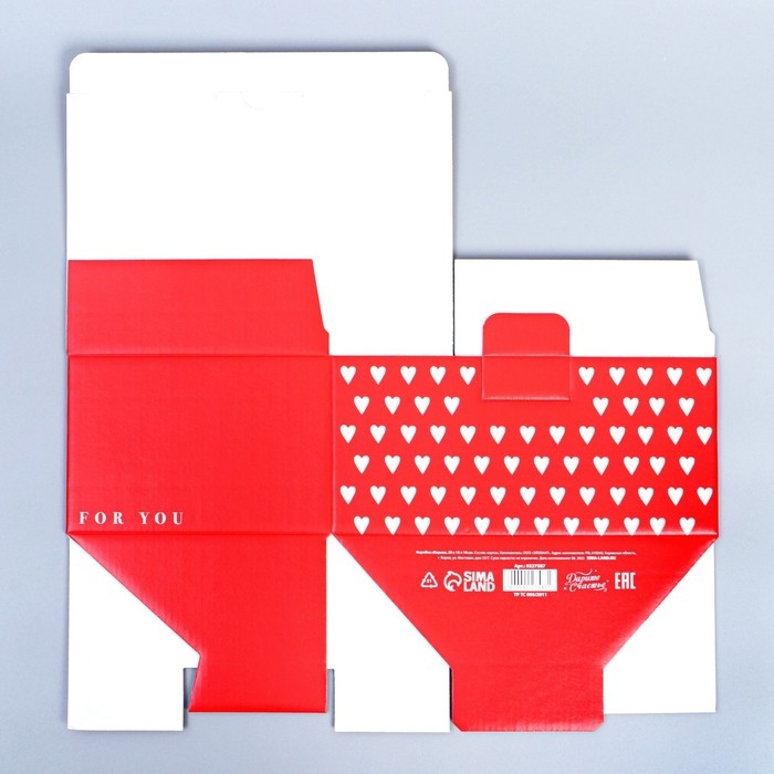 Коробка подарочная сборная, упаковка, «Люблю», 22 х 15 х 10 см