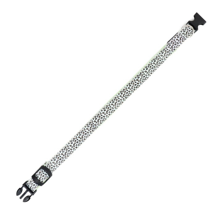 Ошейник с подсветкой Леопард 3 режима свечения, размер L, ОШ 48-60 х 2,5 см зелёный Ошейник с подсветкой Леопард 3 режима свечения, размер L, ОШ 48-60 х 2,5 см зелёный