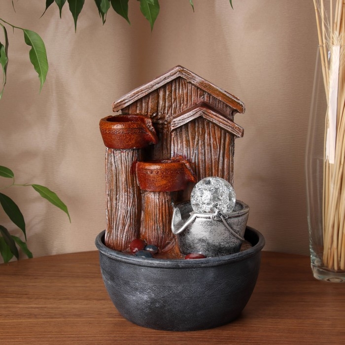 Фонтан Фонтан "Алойз" домики, 28х16 см (с подсветкой)