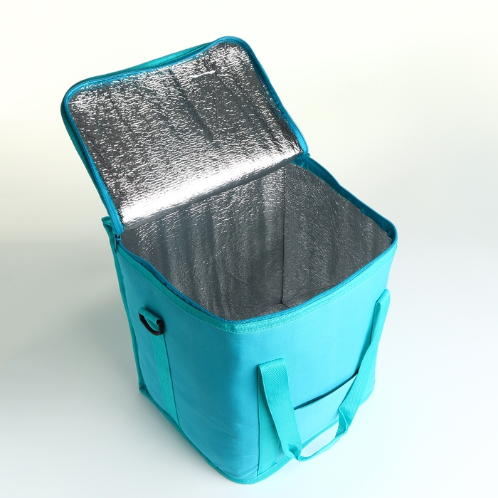Термосумка на молнии, наружный карман, 22 л, цвет бирюзовый Термосумка на молнии, наружный карман, 22 л, цвет бирюзовый