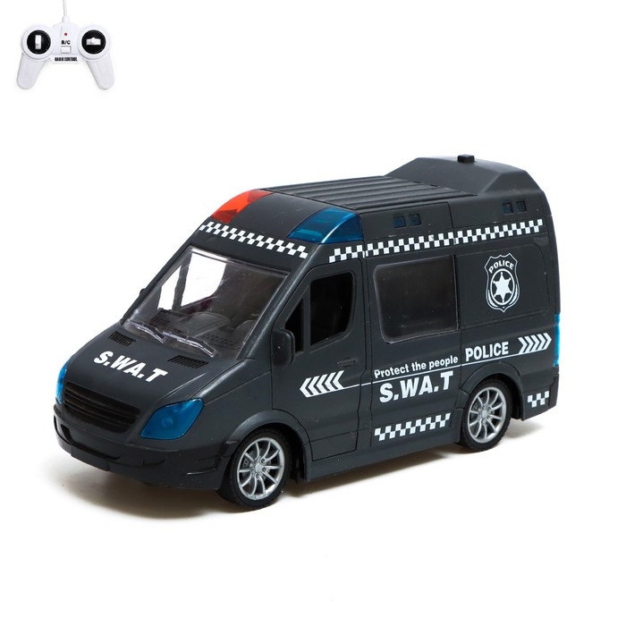 Машина радиоуправляемая «Спецназ», работает от батареек, свет и звук, цвет чёрный Машина радиоуправляемая «Спецназ», работает от батареек, свет и звук, цвет чёрный