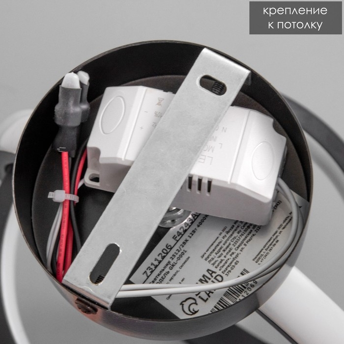 Светильник 2512/2BK LED 12Вт 4000К черный 20х21 см BayerLux