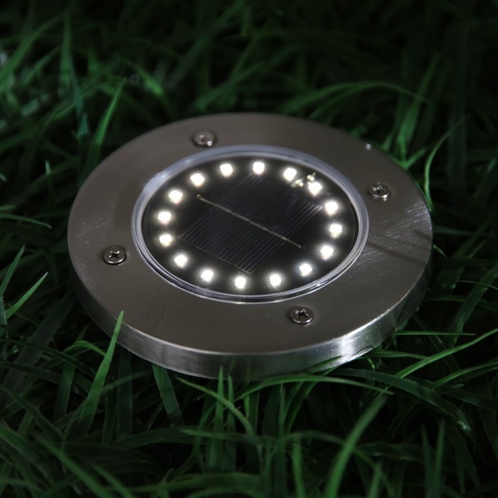 Садовый светильник на солнечной батарее, 11.5 × 13 × 11.5 см, 16 LED, свечение тёплое белое Садовый светильник на солнечной батарее, 11.5 × 13 × 11.5 см, 16 LED, свечение тёплое белое