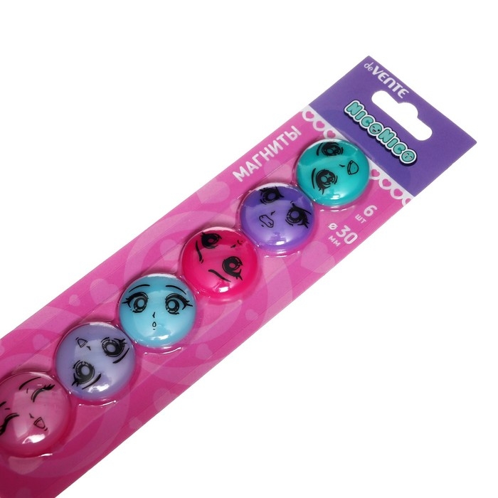 Магниты для досок с дизайном 30 мм, 6 штук, deVENTE. NicoNico, в картонном блистере 6021317 Магниты для досок с дизайном 30 мм, 6 штук, deVENTE. NicoNico, в картонном блистере 6021317